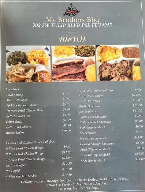 My brothers bbq - 803 West Main Place, Russellville, AR. Food allergy notice. Food prepared in our restaurant may contain the following ingredients: milk, eggs, butter. If you have a food allergy, please notify us.